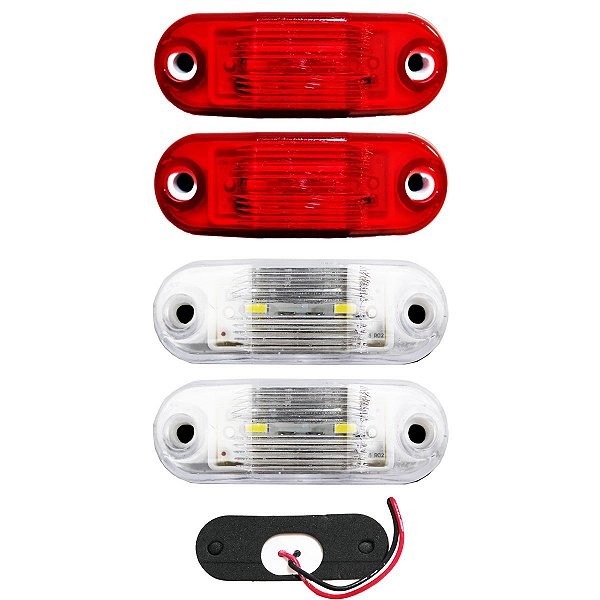 4 Lanterna Teto Ônibus Caminhão Baú Van 2 LED BIVOLT +Chicote