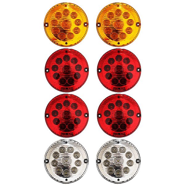 KIT 8 Lanterna Traseira Ônibus Cometa Caminhão 155mm 10 LED 12V