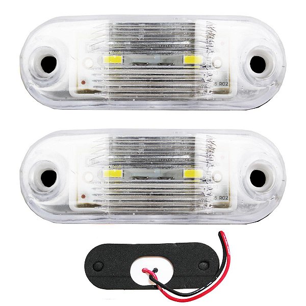 2 Lanterna Vigia Ônibus Caminhão 2 LED CRISTAL BIVOLT +Chicote