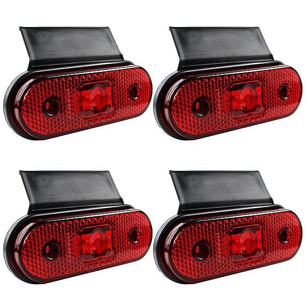 4 Lanterna Lateral Caminhão Carreta Facchini LED VM +Suporte