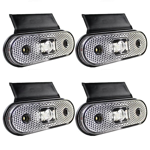 4 Lanterna Lateral Caminhão Carreta Facchini LED CR +Suporte