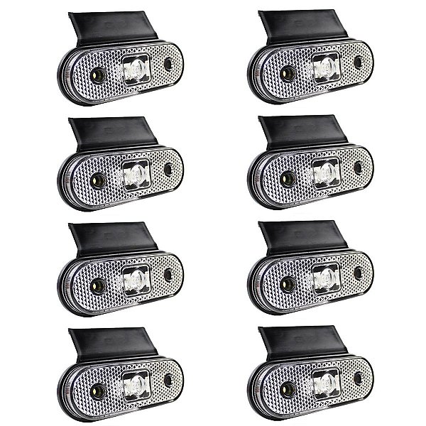 8 Lanterna Lateral Caminhão Carreta Facchini LED CR +Suporte