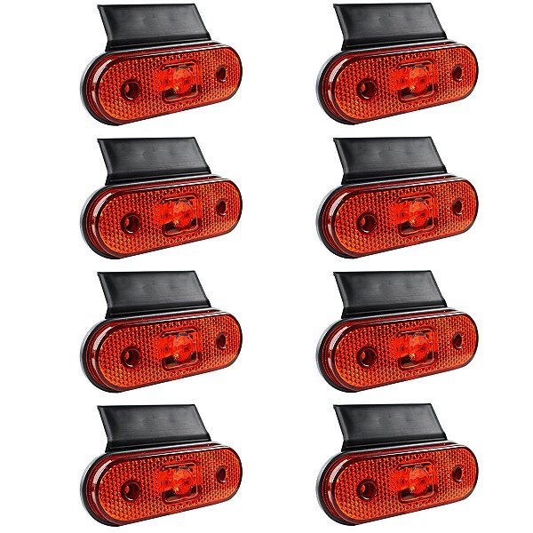 8 Lanterna Lateral Caminhão Carreta Facchini LED AM +Suporte