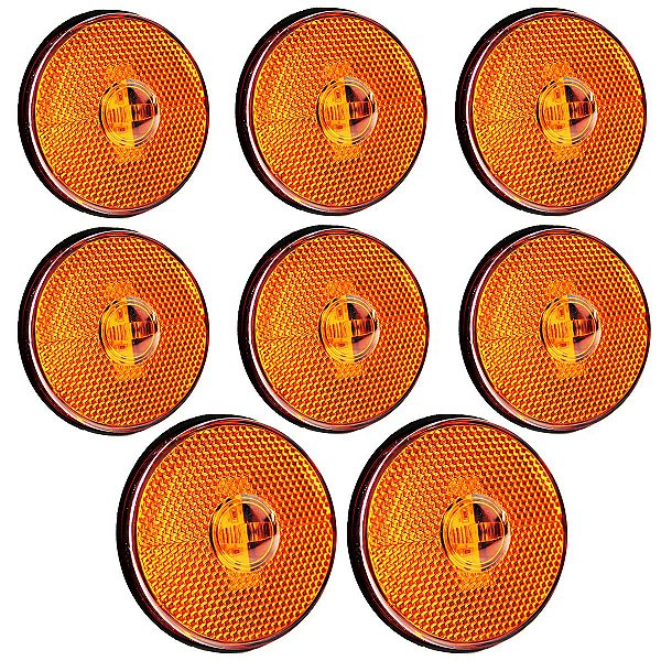 8 Lanterna Lateral Caminhão Carreta Baú Randon LED BIVOLT AM