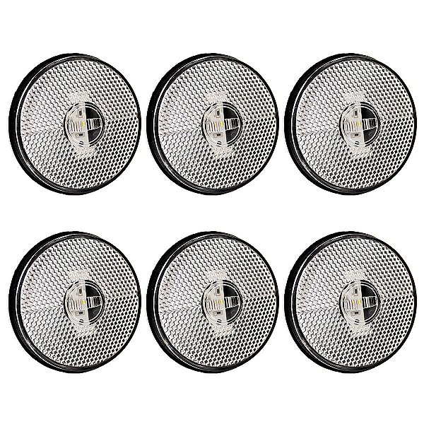 6 Lanterna Lateral Caminhão Carreta Baú Randon LED BIVOLT CR