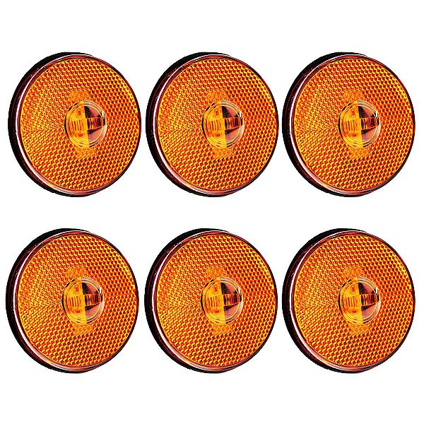 6 Lanterna Lateral Caminhão Carreta Baú Randon LED BIVOLT AM