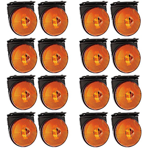 16 Lanterna Lateral Caminhão Carreta 88mm LED BIVOLT AM +Suporte