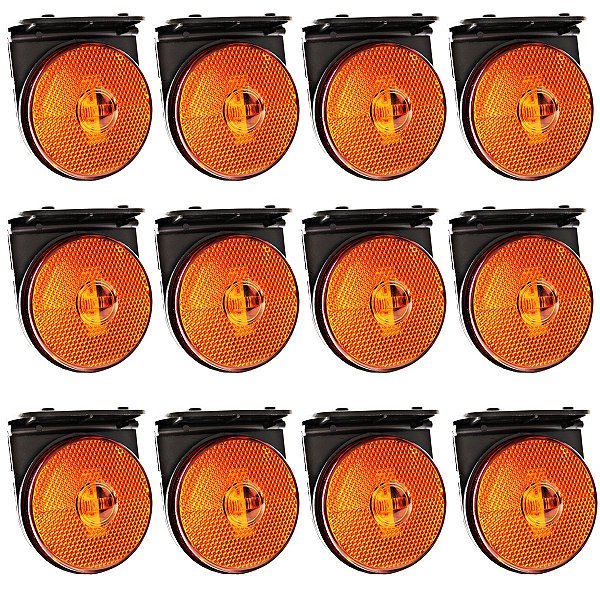 12 Lanterna Lateral Caminhão Carreta 88mm LED BIVOLT AM +Suporte