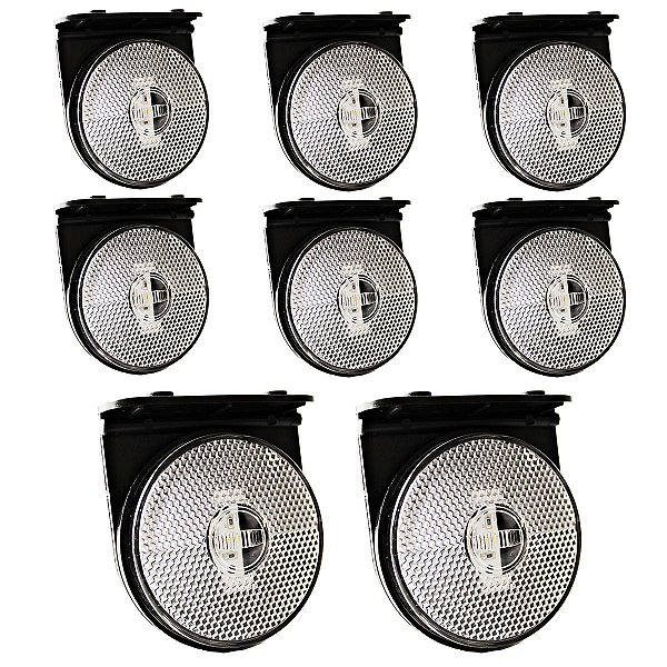 8 Lanterna Lateral Caminhão Carreta 88mm LED BIVOLT CR +Suporte