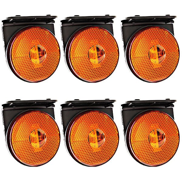 6 Lanterna Lateral Caminhão Carreta 88mm LED BIVOLT AM +Suporte