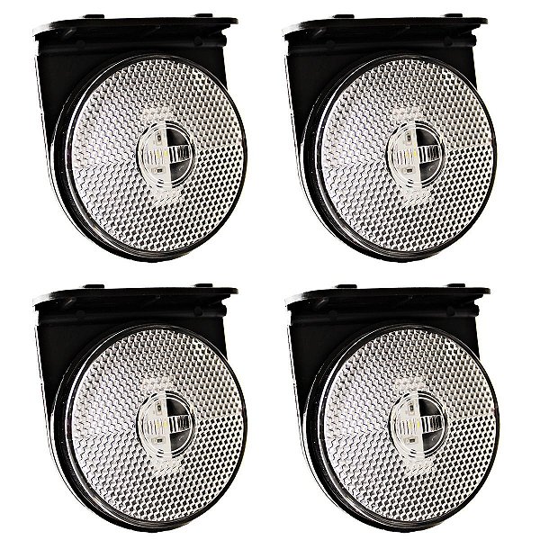 4 Lanterna Lateral Caminhão Carreta 88mm LED BIVOLT CR +Suporte