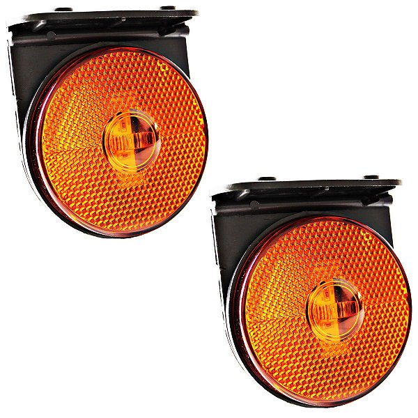 2 Lanterna Lateral Caminhão Carreta 88mm LED BIVOLT AM +Suporte