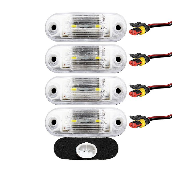 4 Lanterna Vigia Placa Ônibus Caminhão 2 LED BIVOLT CR +Conector