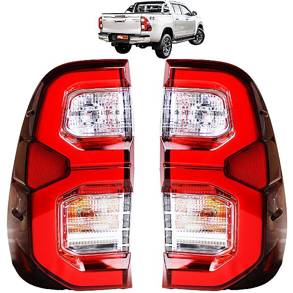 PAR Lanterna Traseira Hilux LED 2021 2022 2023 COMPLETA
