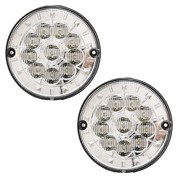 KIT 2 Lanterna Traseira Ônibus Caminhão 125mm 10 LED 12V CR