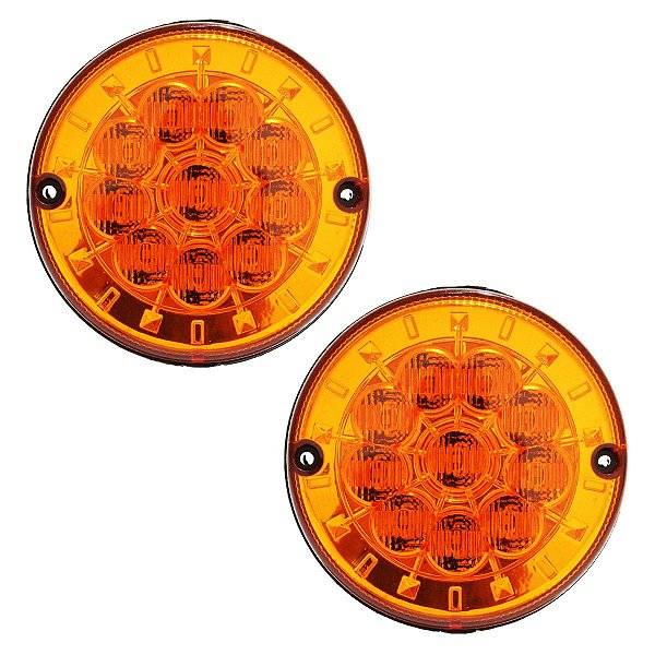 KIT 2 Lanterna Traseira Ônibus Caminhão 125mm 10 LED 12V AM