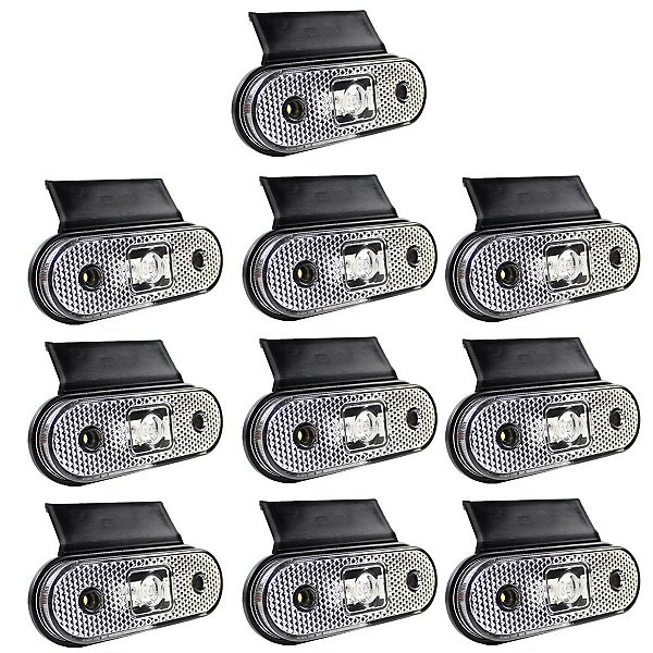 10 Lanterna Lateral Caminhão Carreta Facchini LED CR +Suporte