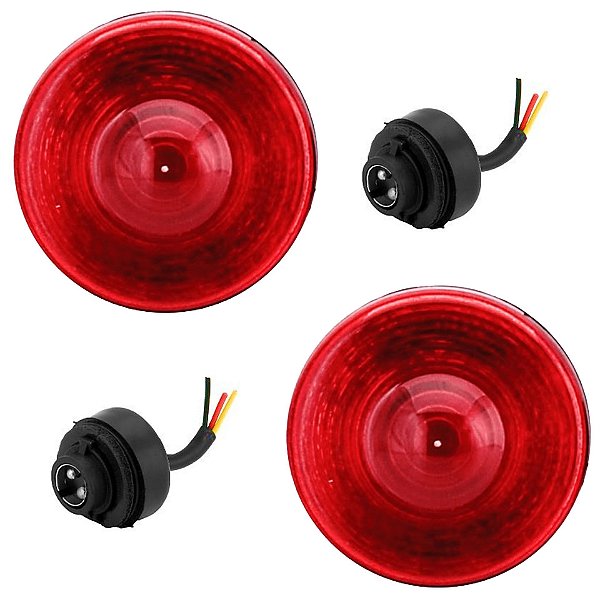 2 Lanterna Traseira para Ônibus Busscar Caio Comil 70mm VM + Soquete