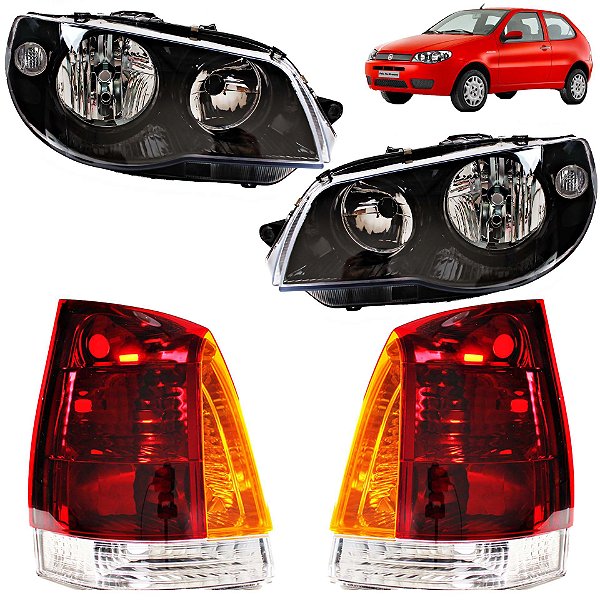 KIT Farol Lanterna Palio 2004 2005 2006 2007 2008 a 2016 Máscara Negra TRI