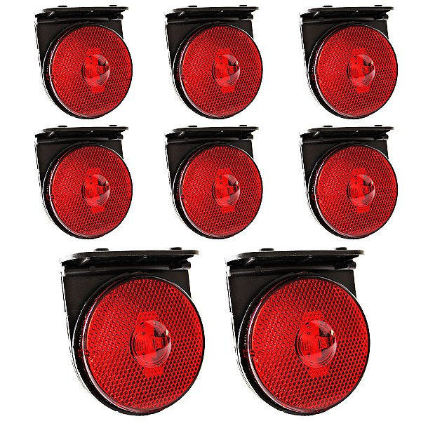 8 Lanterna Lateral Carreta Randon 88mm LED BIVOLT VM +Suporte