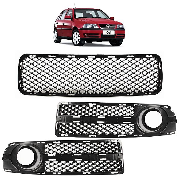 KIT Grade Milha Central Parachoque Gol 2003 04 05 G3 Fase II
