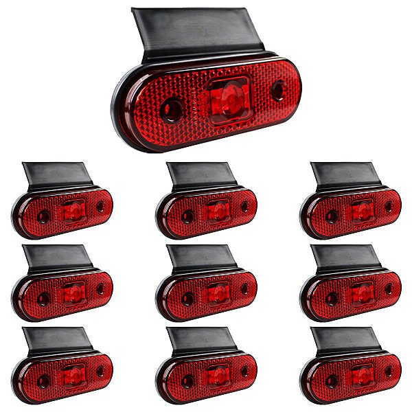 10 Lanterna Lateral Caminhão Carreta Facchini LED VM +Suporte