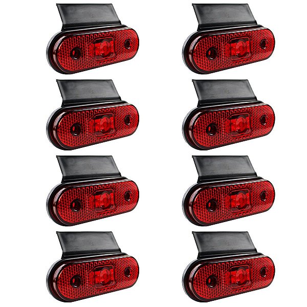 8 Lanterna Lateral Caminhão Carreta Facchini LED VM +Suporte