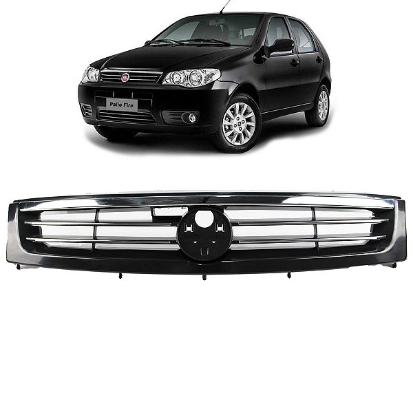 Grade Palio Fire Economy 2014 15 16 17 Preta Frisos Cromada