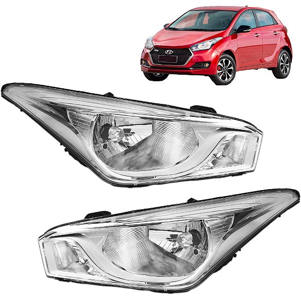 PAR Farol HB20 HB20S 2012 2013 2014 2015 a 2018 Cromado