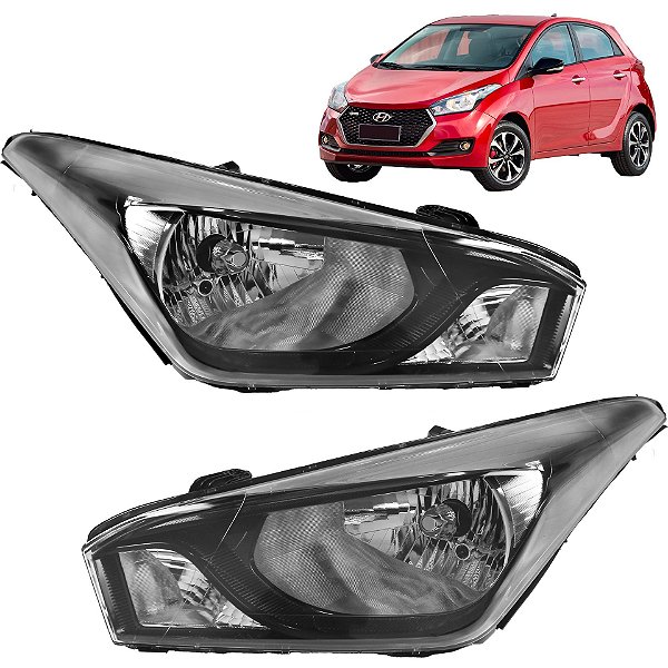 Farol HB20 TODOS 2012 2013 2014 2015 a 2018 Máscara Negra
