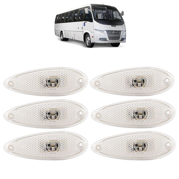 6 Lanterna Lateral Ônibus Caminhão Peixinho 1LED BIVOLT CR