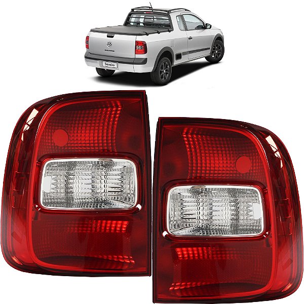 PAR Lanterna Traseira Saveiro G5 2008 2009 2010 2011 2012 CRISTAL