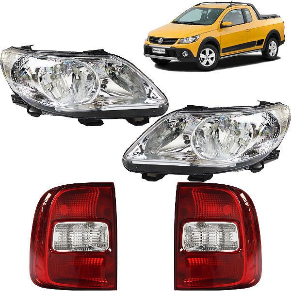 PAR Farol Lanterna Saveiro G5 2009 2010 2011 2012 FOCO Duplo Cromado