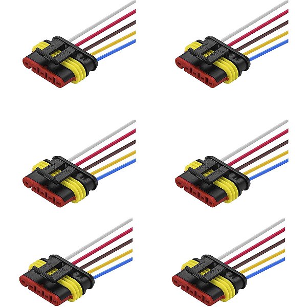 6 Conector 5 Vias Selado com Chicote Automóvel Caminhão Ônibus