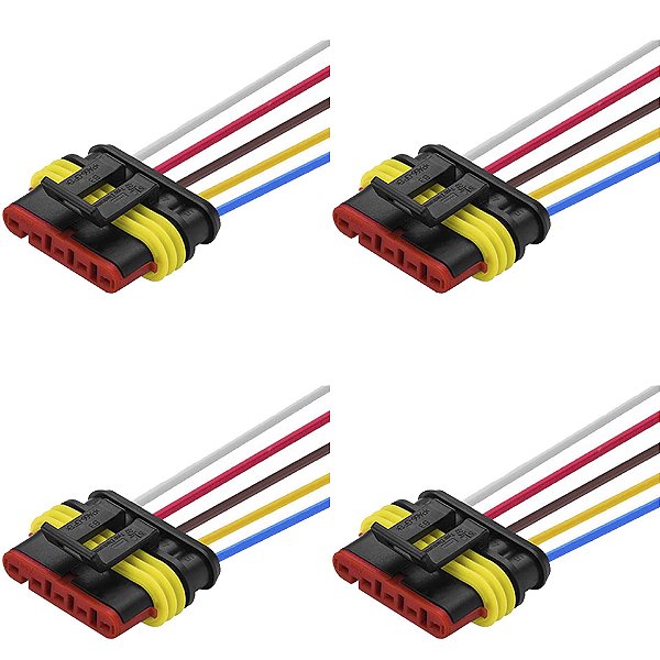 4 Conector 5 Vias Selado com Chicote Automóvel Caminhão Ônibus