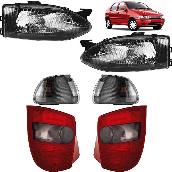 KIT Farol Lanterna Palio 1996 1997 1998 1999 2000 G1 Máscara Negra