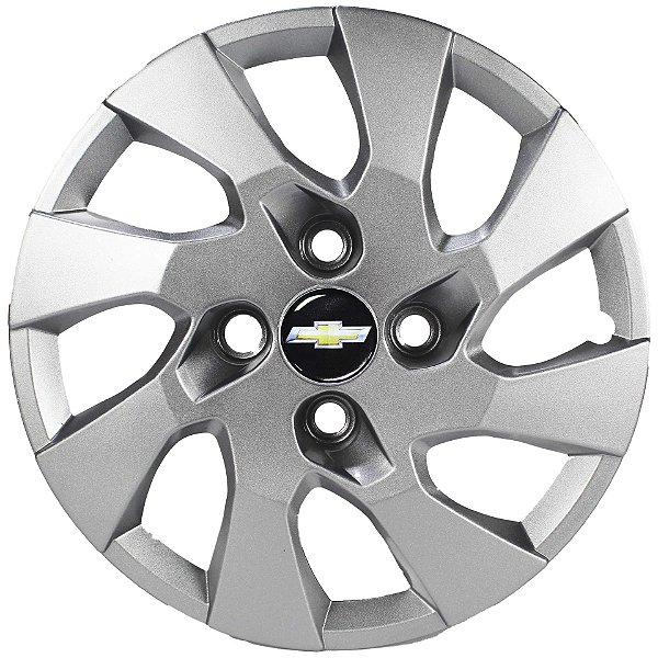 JG 4 Calota Onix 2013 2014 2015 2016 Aro 15 Prata Metálico com Emblema