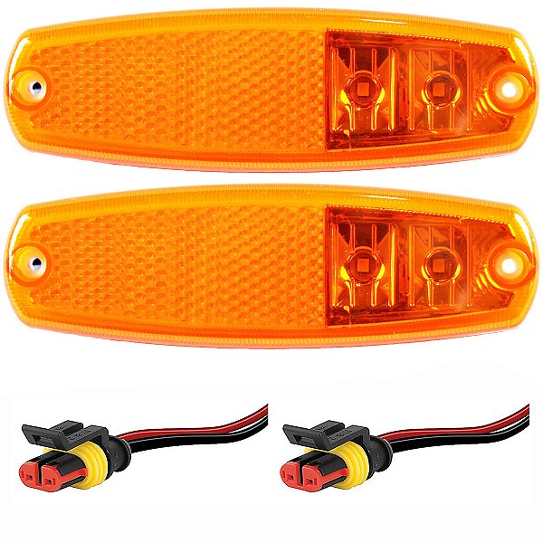 2 Lanterna Lateral para Ônibus Marcopolo G7 2 LED BIVOLT + Conector