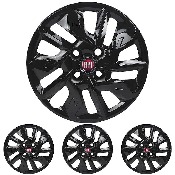 JG 4 Calota Argo 2017 2018 2019 2020 Aro 14 Black Piano com Emblema
