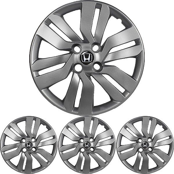 JG Calota Fit 2015 16 17 18 Aro 15 Prata Metálico com Emblema