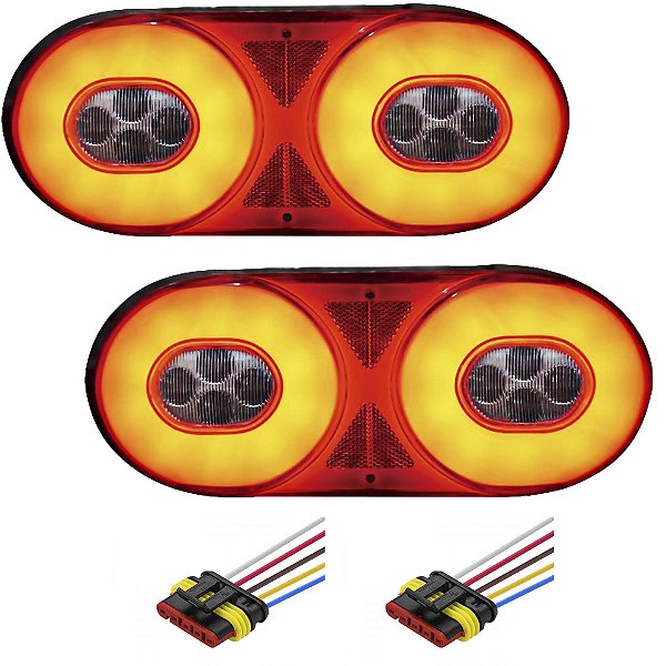 PAR Lanterna Traseira Caminhão Randon Novo Modelo LED 24V +Conector