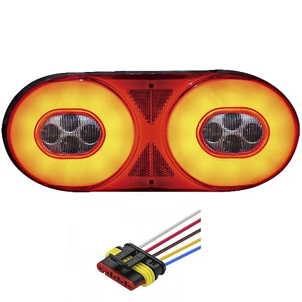 Lanterna Traseira Caminhão Randon Novo Modelo LED 24V +Conector