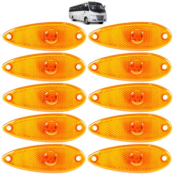 KIT 10 Lanterna Lateral Ônibus Peixinho 1LED BIVOLT AM