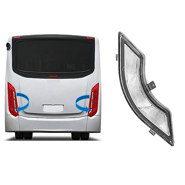 Lanterna Traseira Ré Ônibus Caio Apache VIP Curva 3 LED CR 24volts