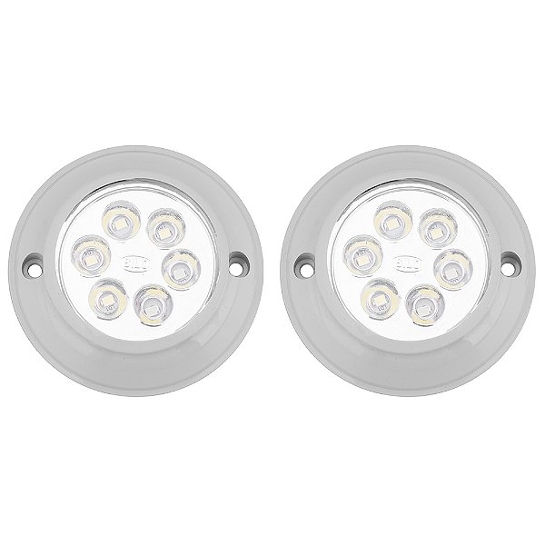 2 Luminária Universal Interna Ônibus Caminhão Baú CINZA LED