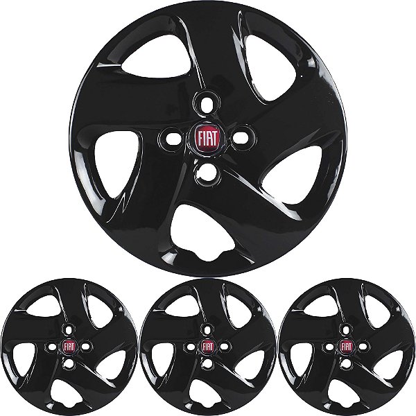 JG 4 Calota Mobi 2017 18 19 20 Aro 14 Black Piano com Emblema