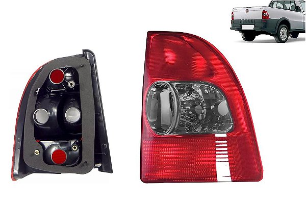 Lanterna Traseira Fiat Strada 2001 2002 2003 2004 Lado Direito Lado do Passageiro Rubi/Fumê