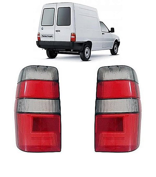 Par de Lente Traseira Fiorino 2004 até 2013 Vermelho/Fumê