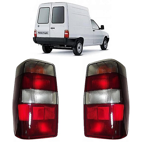 Par de Lanterna Traseira Fiorino 2004 até 2013 Vermelho/Fumê