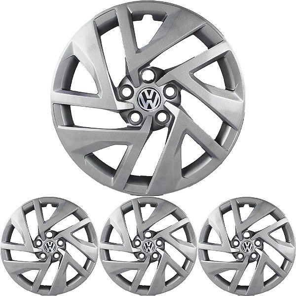 JG 4 Calota Virtus 2023 24 25 Aro 15 Prata Metálico com Emblema